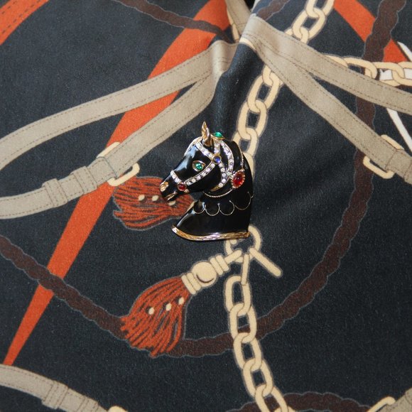 Vintage Gem-Craft Gemstone Horse Head Brooch - Picture 8 of 13